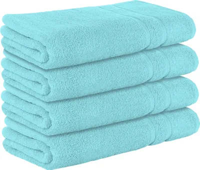 Produktbild von StickandShine 4er SET Premium Frottee Saunatuch 80x200 cm in türkis in 500g/m² aus 100% Baumwolle
