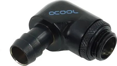 Produktbild von Alphacool 17136, Anpassung, Messing, Schwarz, 1/4", 90°, 35 mm