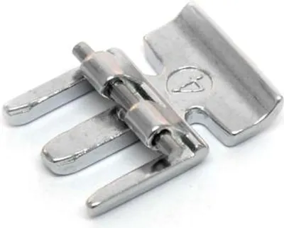 A close-up studio shot of a sewing machine presser foot.
