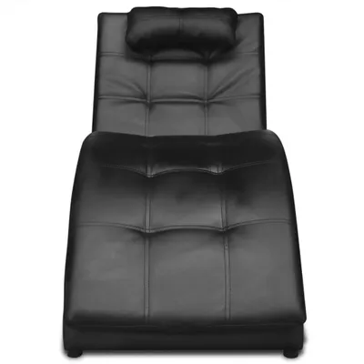 Immagine prodotto di vidaXL Chaise longue con cuscino in Pelle finta nera
