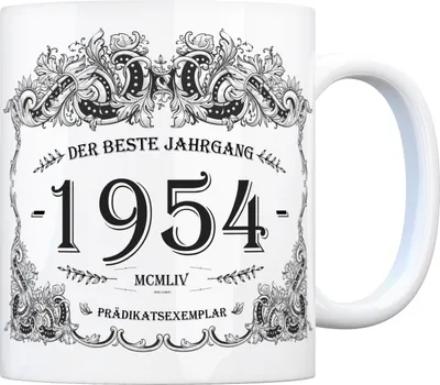 Produktbild von 1954 der beste Jahrgang Kaffeebecher Tasse Kaffeetasse Geburtsjahr Geburtstag