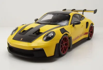 Produktbild von Minichamps 110062025 Porsche 911 (992) GT3 RS Weissach Package 2024 gelb rote Felgen 1:18