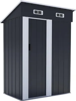 Image de Abri de jardin métal porte coulissante "Memphis" - 1,36 m² - Gris