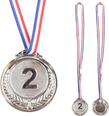 Immagine prodotto di Medaglia d'argento - Secondo posto - Trofeo - Zinco - 6,5 cm
