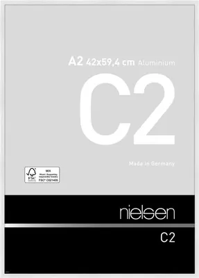 Produktbild von nielsen Aluminium Bilderrahmen C2, 42x59,4 cm (A2), Weiß Glanz