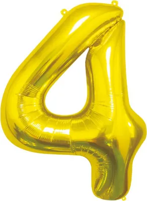 Produktbild von XL Folienballon Zahl 4 gold 85 cm