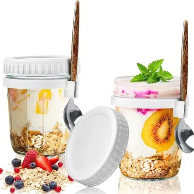 Produktbild von Übernight-Haferflocken-Schüssel-Set, Muesli, Mason-Jar