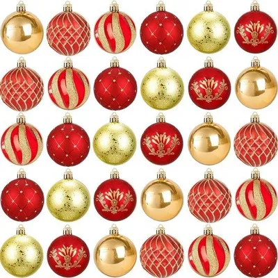 Produktbild von Famanu Weihnachtsbaumkugeln 30 Stück - Dekorationsset in Gold