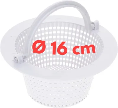Obrázek produktu pro Koš skimmeru Amapool 16 cm I Náhradní koš pro standardní skimmer I Bazénový předfiltr I Bazénové sítko o průměru 16 cm I S rukojetí pro snadné vyjmutí I Odolný vůči chlóru I Stabilní