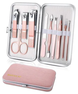 Produktbild von Maniküre & Pediküre Set 10-teilig Rosa Reise Beauty Kit Edelstahl