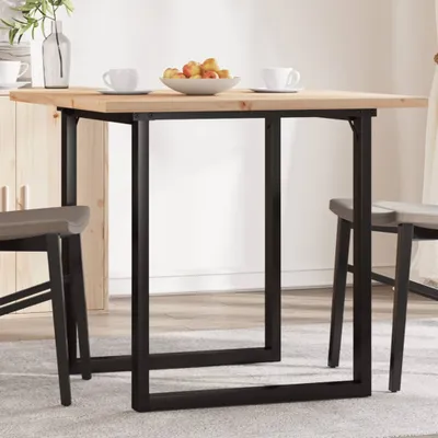 Immagine prodotto di 2025 cloris tavolo da pranzo O-frame 80x80x75,5 cm legno massiccio pino e acciaio - Tavoli da pranzo Vendita6639310 2parcel