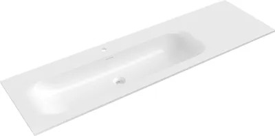 Image de Mexen Vela lavabo encastré à gauche 161 x 46,5 cm, blanc brillant - 25231600L