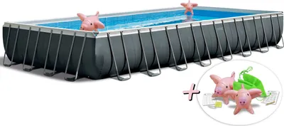 Produktbild von INTEX 26378NP - Framepool-Set Steinbach Ultra Quadra XTR (975x488x132cm) + aufblasbare Schwimmtiere