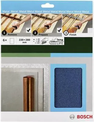 Obrázok produktu pre Príslušenstvo Bosch 2609256C43 Sada ručného brúsneho papiera zrnitosti 40, 80, 120 (d x š) 230 mm x 280 mm 1 sada