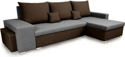 Produktbild von Ecksofa mit Schlaffunktion PETRA2 - Grau/Cappuccino