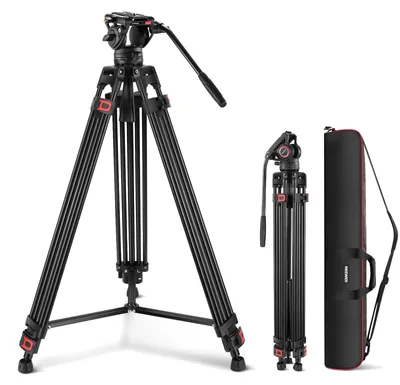Productafbeelding van NEEWER 74-inch videostatief met fluidkop, snelkoppelplaat, model TP74