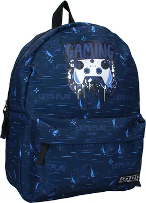 Productafbeelding van Skooter rugzak, blauw. Ergonomisch, ruim en met ritsvakken. Schooltas