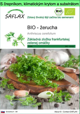 Obrázok produktu pre SAFLAX Garden to go - BIO - žerucha - Anthriscus cerefolium - 800 Semená - S črepníkom, klimatickým vekom a pestovateľským substrátom