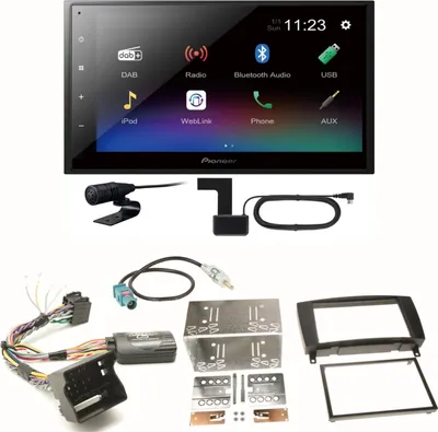Produktbild von Pioneer DMH-A340DAB DAB+ Bluetooth Einbauset für Mercedes CLK W209 Facelift