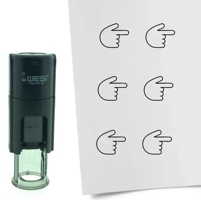 Produktbild von CombiCraft Selbstfärbender Stempel 'Zeigefinger nach Recht' in der Farbe Schwarz, Ø10mm