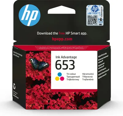 Produktbild von HP 653 Cyan/Magenta/Gelb Original Advantage-Druckerpatrone, Standardertrag, Cyan, Magenta, Gelb, Tinte auf Farbstoffbasis, 5 ml, 1 Stück(e), 200 Seiten