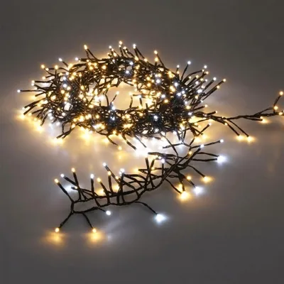 Produktbild von LED Büschel Lichterkette warm + kalt weiß Mix - 5,5 m / 768 LED - Garten Deko Beleuchtung mit 8 Funktionen