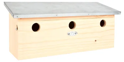 Immagine prodotto di Esschert Design villa per passeri con tetto in zinco, in legno di pino, 46,8 x 16,8 x 20,5 cm, cassetta nido, casetta per l'alimentazione, stazione di alimentazione