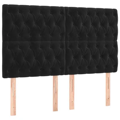 Produktbild von vidaXL Kopfteil Schwarz 160x7x118/128 cm Samt