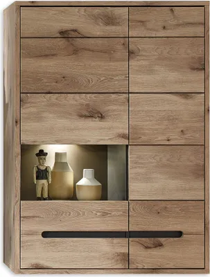 Produktbild von Hängevitrine BELLANO Viking Oak Nature mit LED