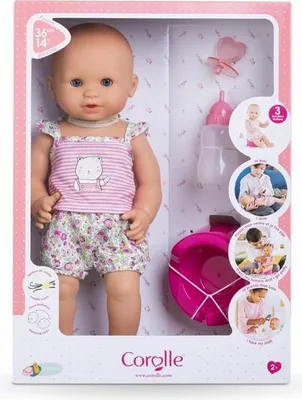 Zdjęcie produktu dla Lalka Emma Siusia, 36 cm, Pije i Siusia, Z Nocnikiem i Butelką, Miękkie Ciało Winyl