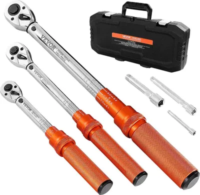 Produktbild von Klick-Drehmomentschlüssel-Set, 3-teilig, 1/4, 3/8, 1/2 Zoll Antrieb, doppeltwirkend