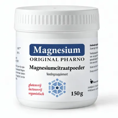Productafbeelding van Original Pharno Magnesiumpoeder 150 g – puur magnesiumcitraat, AI-gegenereerde afbeelding