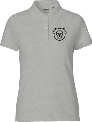 Produktbild von Huuraa Damen Polo Shirt Löwe Sternzeichen Symbol S Sport Grey Bio Baumwolle Fairtrade Poloshirt Geschenkidee