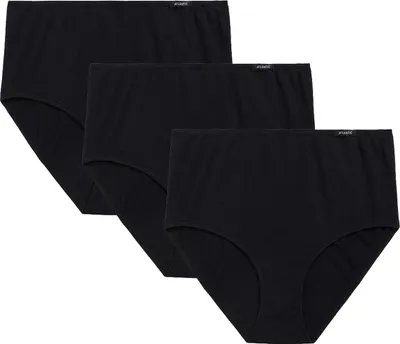 Produktbild von Damen-Slips Atlantic 3er Set Maxi Beige Schwarz Weiß Baumwolle L