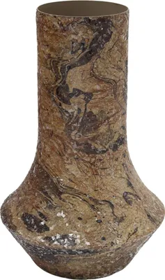 Produktbild von Present Time - Vase Mosaic Marble - Braun - 20x20x31cm