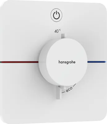 Produktbild von Fertigmontageset ShowerSelect Comfort Q Thermostat, UP mattweiß mattweiß