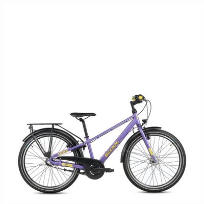 Produktbild von 24 Zoll Kinderfahrrad, 3-Gang, Jungenfahrrad, S’COOL troX pro, ab 7–11 Jahre, 130–145 cm, Lila/Gelb