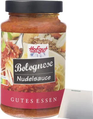 Produktbild von Hofgut Nudelsauce Bolognese (480g Glas) + usy Block
