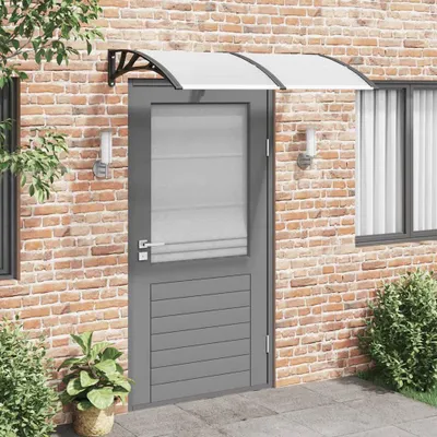 Image de vidaXL Auvent de porte noir et transparent 150x75 cm Polycarbonate