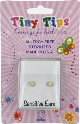 Produktbild von Studex Sensitive Tiny Tips Chirurgenstahl vergoldet Ohrstecker Kronenfassung mit Perle 3mm
