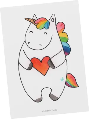 Produktbild von Mr. & Mrs. Panda bildkarte Einhorn Herz - Weiß - Geschenk, Ansichtskarten, Bunt, Grußkarte, Einhörner, Kunstkarten, Postkarte, Postkarten, Lustig, böse, Ansichtskarte