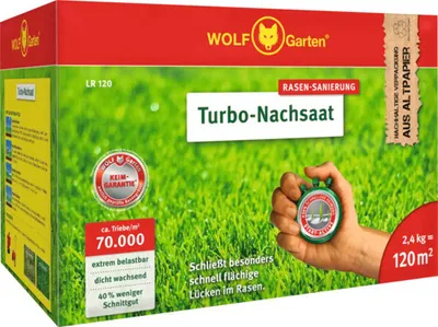 Produktbild von Rasensamen WOLF-Garten Turbo Nachsaat LR 2,4 kg 120 m²