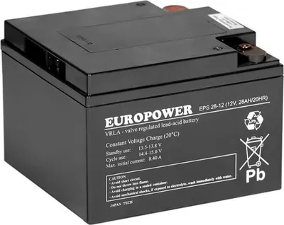 Immagine prodotto di AGM battery EUROPOWER EPS series 12V 28Ah (Service life 8-12 years)