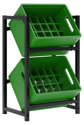 Produktbild von Getränkekistenregal Kistenregal Kastenlager Regal Ständer Halterung für 2 Kisten 47x75,5cm