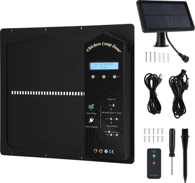 Obrázek produktu pro Bettizia Automatické boční otevírání kuřecích dvířek solární s časem, automatická kuřecí dvířka z hliníkové slitiny, elektrická kuřecí dvířka odolná proti chladu | LCD
