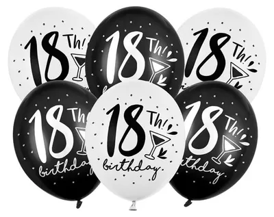 Zdjęcie produktu dla Balony 18 urodziny 30 cm 50 szt PartyDeco