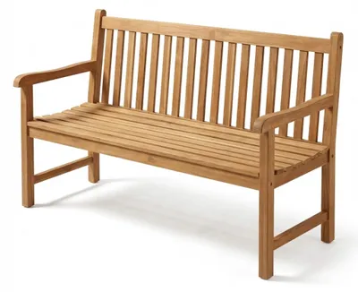 Produktbild von Gartenbank Caracas, 3-Sitzer Sitzbank 150 cm, Teakholz massiv, Holzbank für Balkon, Terrasse, Wintergarten oder Garten, pflegeleichtes Unikat, Holzbank, Gartenmöbel