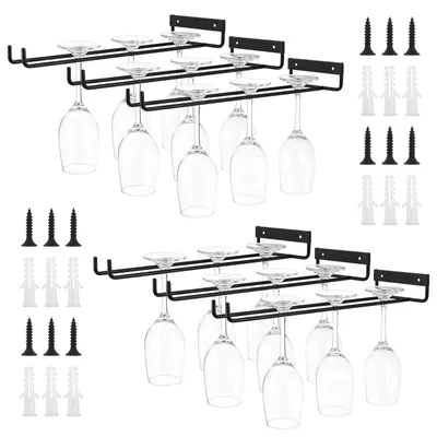 Productafbeelding van Solidchoice - Set van 6 Hangende Wijn Glashouders voor Keuken en Bar