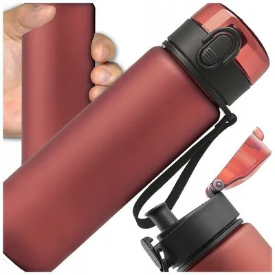 Obrázok produktu pre MEMFLOW, fľaša na pitie, 560 ml, materiál Tritan, bez obsahu BPA, športová fľaša s motívom "Skala Rosa", vhodná do školy, do práce a na cvičenie