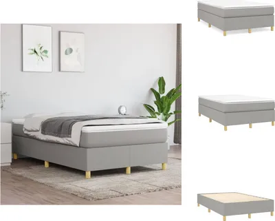 Immagine prodotto di vidaXL Letto a molle insacchettate grigio chiaro 120x200 cm tessuto - Letti e strutture letto